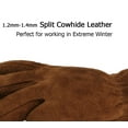 thumbnail image 6 of OZERO Insulated Gloves Cold Proof Leather Winter Work Glove Thick Thermal Imitation Lambswool Brown, 6 of 9