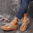 thumbnail image 4 of YOUYEDIAN Orthopedic Sandals for Women 2026 Summer Dressy Open Toe Arch Support Shoes Wide Hiking Non Slip Slip on Slippers (Khaki), 4 of 5