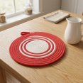 thumbnail image 3 of Unique Bargains 6Pcs Woven Dining Table Decor Round Placemats Red 11.8x11.8in, 3 of 5