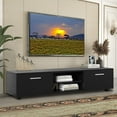 thumbnail image 3 of SESSLIFE Modern TV Stand for 70 Inch TV, High Glossy Front Cabinet, Console Entertainment Center Television Table for Living Room or Bedroom, Black, 3 of 6