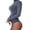 Grey, variant on Women Bodysuit Solid Color Turtleneck Hip Wrap Stretchy One-Piece Underwear for Yoga