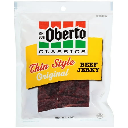 Oh Boy! Oberto Classics Original Thin Style Beef Jerky, 3-Ounce Bag