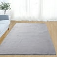 thumbnail image 7 of ZACOO 4' x 6' Rectangular Fluffy Rugs Carpets No-Slip Non-Shedding Furry Bedside Carpet for Living Room Bedroom Home Decor, Light Gray, 7 of 7