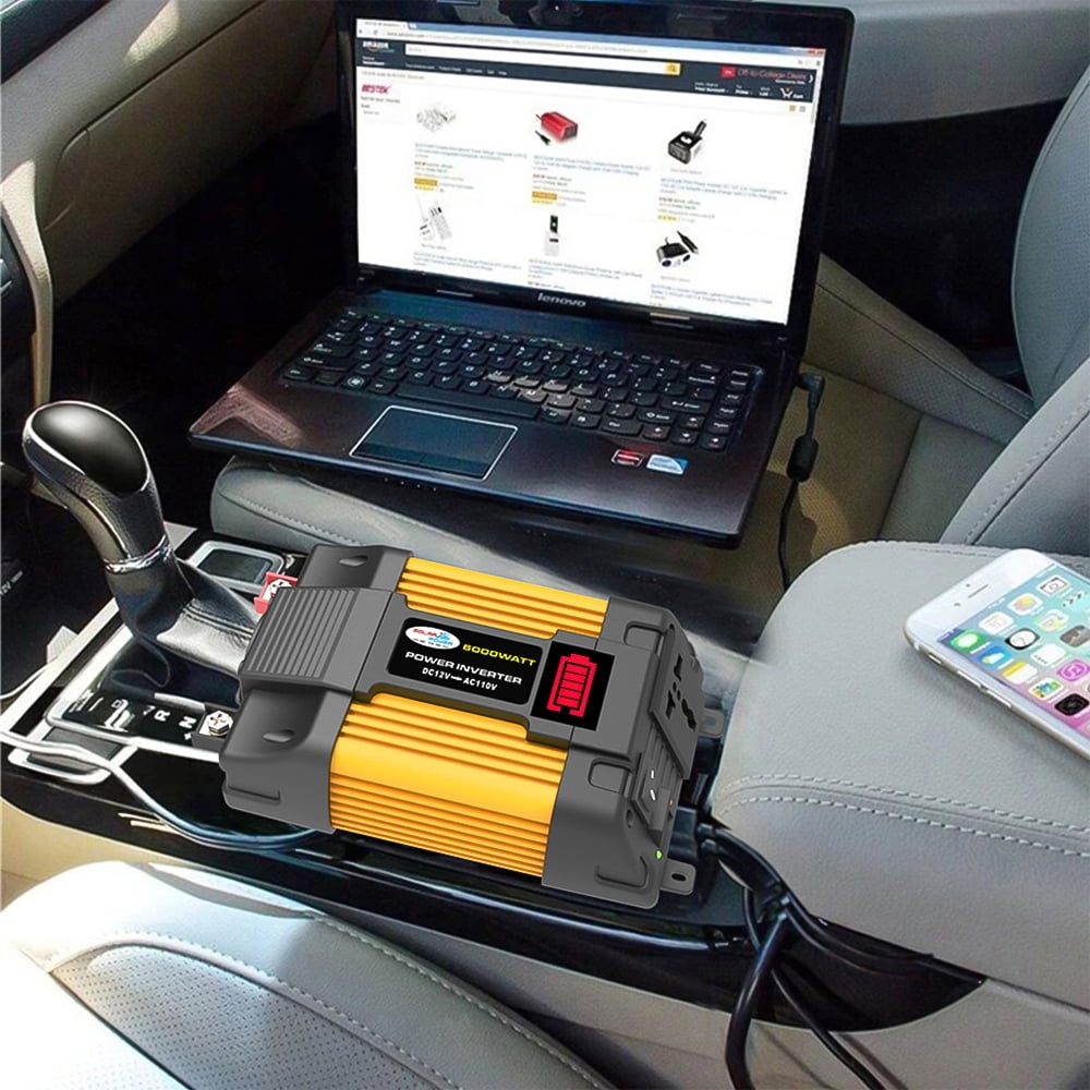 MDHAND 4000W Continuous 4000W Surge Power Inverter with Dual USB Ports for Car