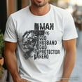 thumbnail image 2 of Man of God Lion Cross T-Shirt, White Tee for Faithful and Christian Fathers, 2 of 6