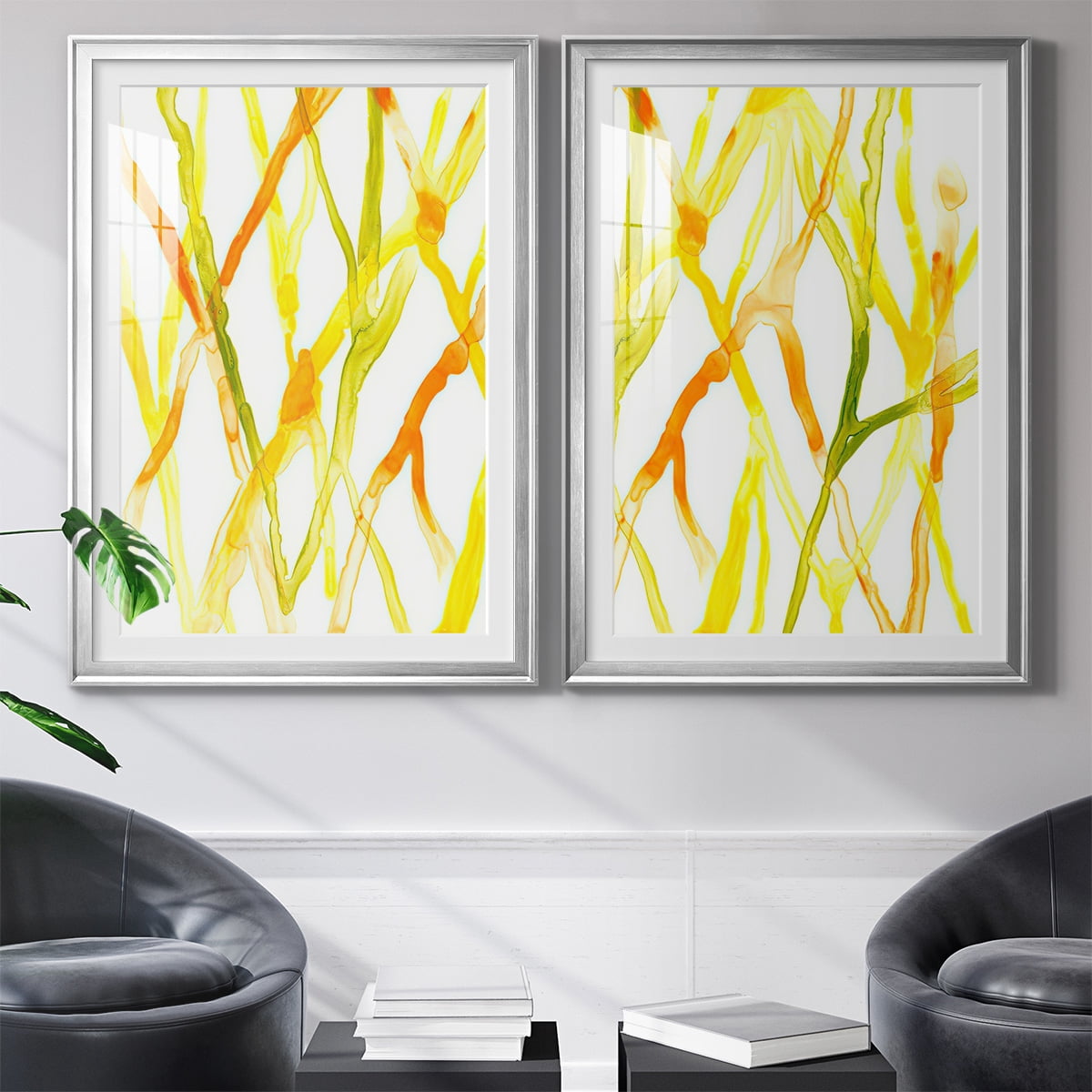 Wexford Home Runnel III Premium Framed Print, 22.5" x 30.5" - Ready to Hang, Silver (Set of 2)