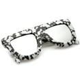 thumbnail image 4 of Oversize Chunky Matte Marble Print Wide Arms Flat Lens Flat Top Sunglasses 51mm (Marble / Silver Mirror), 4 of 4