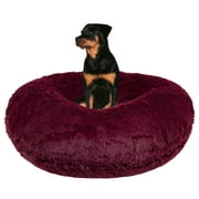 Angle View: Bessie and Barnie Signature Rosewood Shag Extra Plush Faux Fur Bagel Pet/ Dog Bed