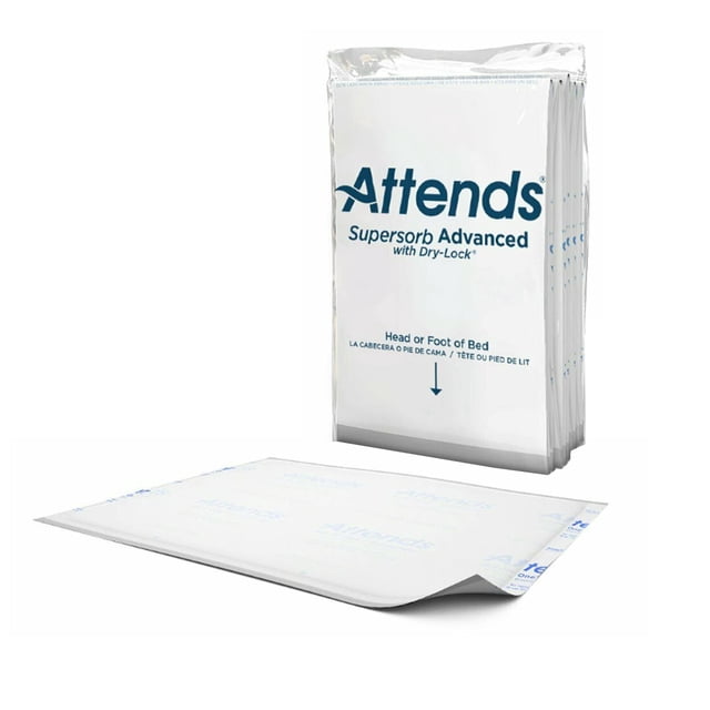 Protectores absorbentes Attends Supersorb 76x91 cm Alta Absorción 60 unidades