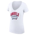 thumbnail image 2 of Women's G-III 4Her by Carl Banks  White Los Angeles Angels Filigree Team V-Neck Fitted T-Shirt, 2 of 3