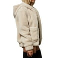 thumbnail image 4 of FANCYINN Womens Teddy Hooded Fleece Jackets & Coats Faux Fur Furry Lapel Zip Up With Pockets Warm Winter Apricot S, 4 of 7