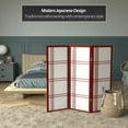 thumbnail image 2 of Red Lantern 4 ft. Short Double Cross Shoji Screen - Rosewood - 3 Panels, 2 of 6