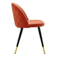thumbnail image 5 of Modway Cordial 18" Velvet Dining Chairs in Matte Black/Orange (Set of 2), 5 of 9