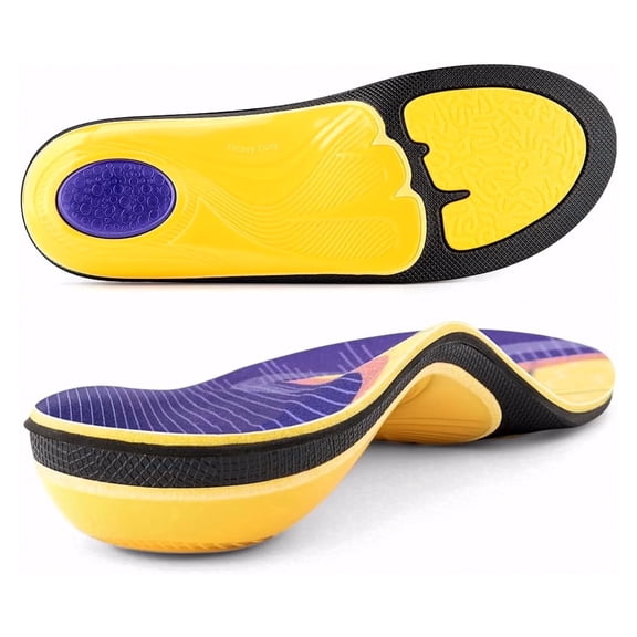 BDUN Heavy Duty Support Pain Relief Orthotics - 220  lbs Plantar Fasciitis High Arch Support Insoles for Men Women, Flat Feet Orthotic Insert, Work Boot Shoe Insole, Absorb Shock with Every Step