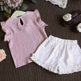 thumbnail image 5 of Gyratedream Baby Girl Sleeveless Tops+Elastic Shorts 2Pcs Summer Kids Outfit Set, 5 of 6