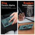 thumbnail image 6 of For Motorola Edge 50 Fusion Phone Case with Finger Ring Holder Kickstand, Card Slots，Heavy Duty Shockproof Rugged Protective Working with Magnetic Car Phone Mount,Green, 6 of 7