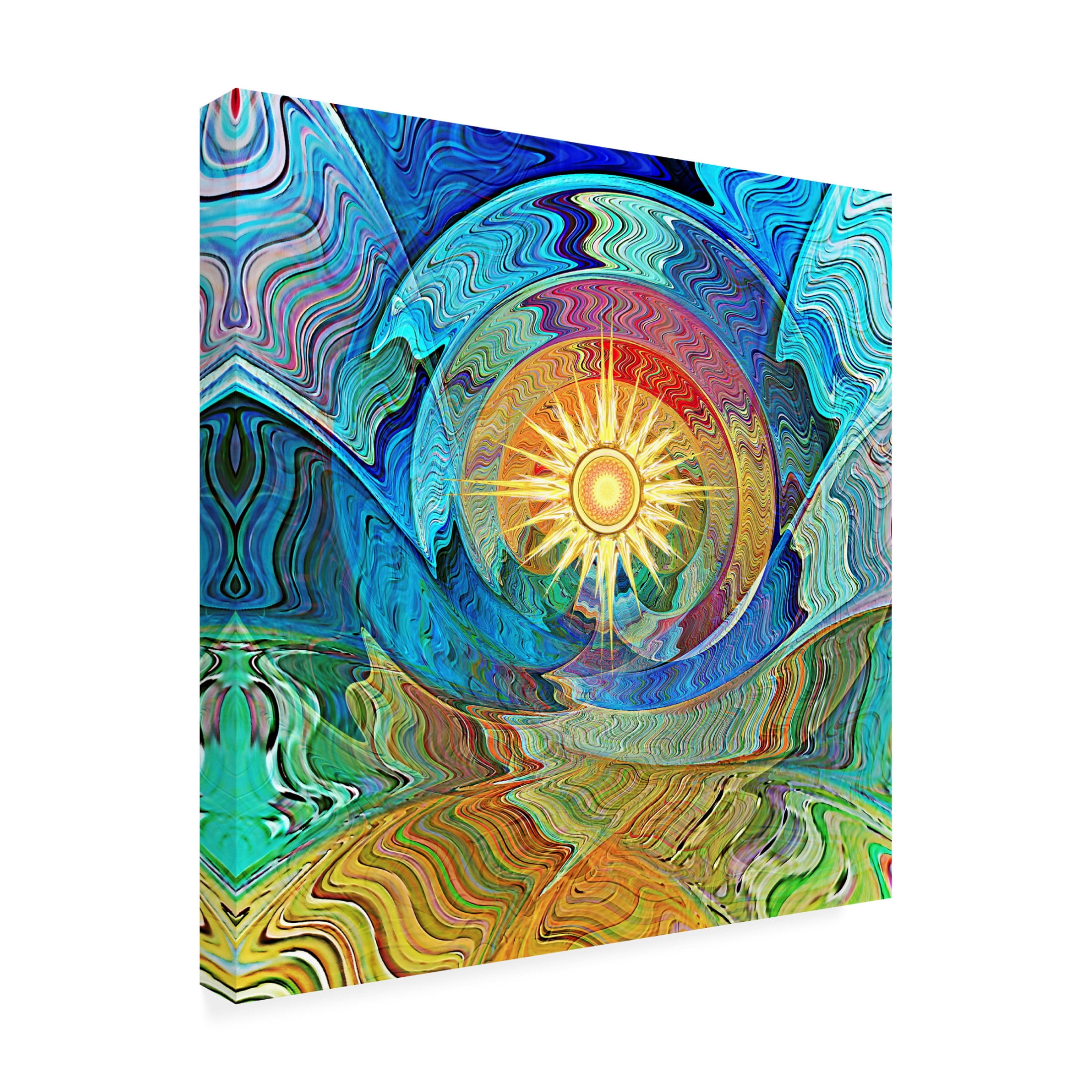 Canvas Wall Art - David Manlove 'Native Sun 2' Wall Art for Living Room, Bedroom, or Office Décor by Trademark Fine Art - 14 x 14 Inches