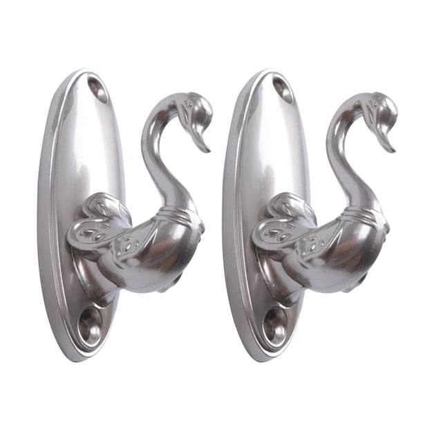 Ganchos de pared de cortina con forma de cisne, soporte de cortina de ventana de metal, colgador trasero de lazo de pared con borla 1 par seitruly JJ18646-04