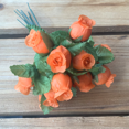 thumbnail image 4 of Orange Artificial Silk Flower Roses - 12 Mini Bouquets of 12 Rosebuds, 144 Rosebuds Total, Wedding, Reception, Fall, Halloween, Anniversary, 4 of 5