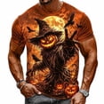 thumbnail image 4 of IWRICH Halloween Shirts for Men Scary Pumpkin Face Print Tees Novelty 3D Print Crewneck Short Sleeve T Shirts 04-Orange L, 4 of 4