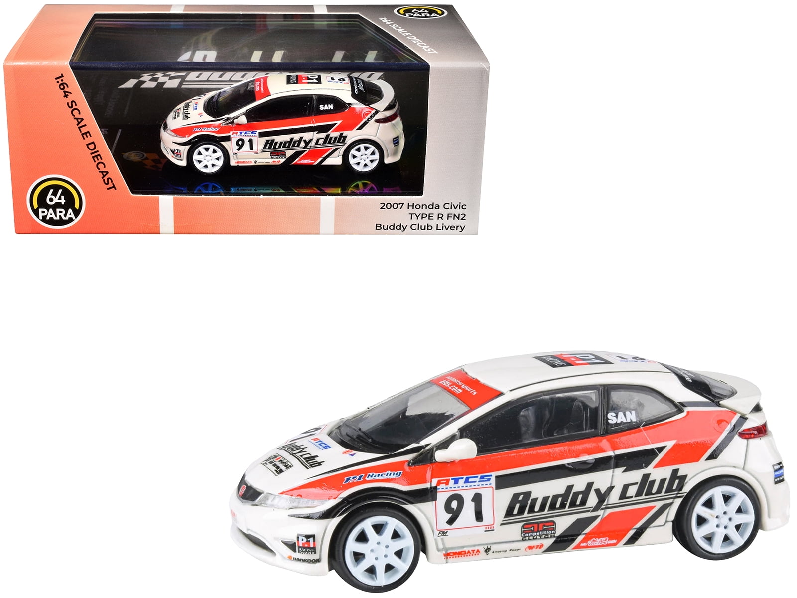 Paragon PA-55397 2007 Honda Civic Type R FN2 White Race Livery 1
