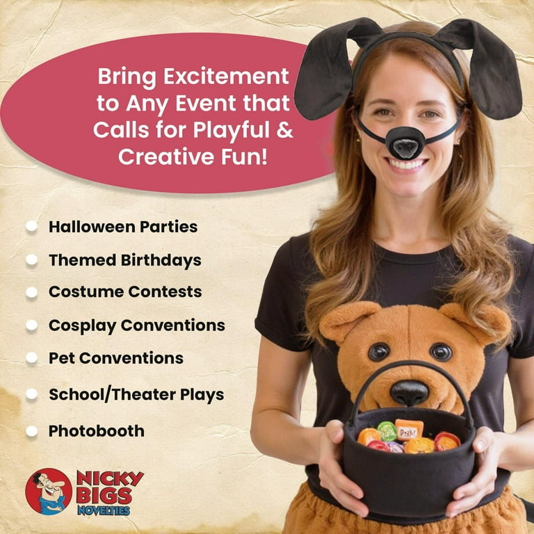 Nicky Bigs Novelties Unisex-Adult Puppy Dog Ears Headband and Tail Costume Accessory Kit
