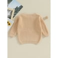 thumbnail image 4 of Bslissey Little Girls Boys Knitted Sweater Toddler Long Sleeve Letter Embroidery Crew Neck Pullovers Kids Loose Warm Knitwear Tops for Casual Daily 18M-5T, 4 of 8