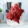 thumbnail image 4 of Burgundy Soft Flannel Fleece Throw Blanket, Futuristic Modern Heart in Geometrical Ombre Style in Squared Pixels Artwork, Cozy Plush for Indoor and Outdoor Use, 70" x 90", Red and Ruby, by Ambesonne, 4 of 5