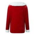 thumbnail image 4 of IWRICH Christmas T Shirts for Women Xmas V Neck Trim Tees Casual Loose Long Sleeve Pullover Tops Red XL, 4 of 8