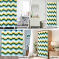 thumbnail image 5 of Shower Curtain Bathroom Set Ombre Yellow Turquoise Waves Waterproof Fabric Shower Curtains with Grommets&Hooks, Abstract Minimalist Art Privacy Bath Curtain for Bathtub 72x84in, 5 of 9
