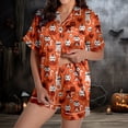 thumbnail image 2 of Ulitacool Womens Halloween Pajamas V Neck Top And Pants Cartoon Graphic Sleepwear Jammies Sleeveless Nightwear Autummn Winter Fashion Outfits 2Xl Orange, 2 of 6