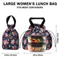 thumbnail image 5 of Pioneer Flower Floral Print Pattern Drawstring Lunch Bag Women - Drawstring Lunch Bag Insulated for Work Office - Stain-Resistant Large Lunchbags for Women with Multi-Pockets, 5 of 6