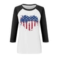 thumbnail image 4 of July 4th 3/4 Sleeve Shirts for Women American Flag Stars Stripes Shirts T-Shirt Cute Graphic Tees USA Flag Patriotic Tshirts Tunic Tops, 4 of 5