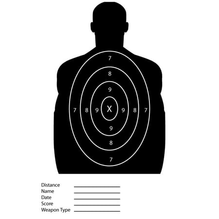 Black Silhouette Paper Shooting Targets For The Range - Walmart.com