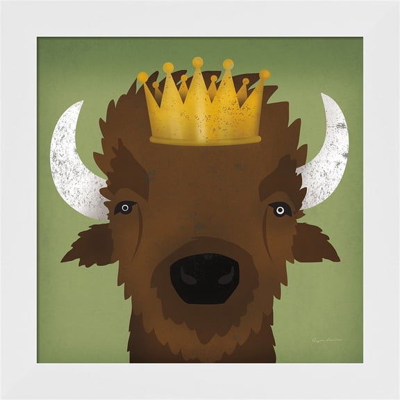 Great Art Now Buffalo III with Crown by Ryan Fowler, Framed Wall Art, 14W x 14H