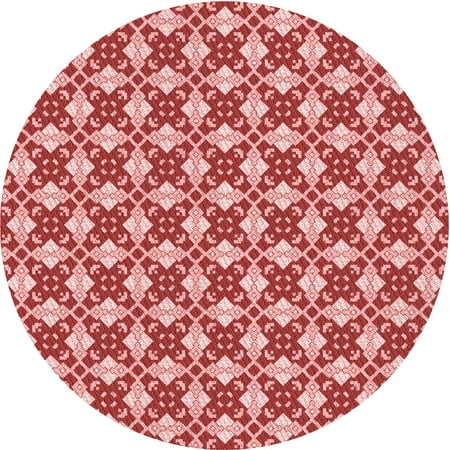 

Ahgly Company Indoor Round Patterned Pastel Pink Area Rugs 7 Round