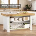 thumbnail image 3 of Tribesigns 55-inch Kitchen Island with Storage, Farmhouse Stationary Island Table Counter Height Bar Table, Light Brown and White, 3 of 8