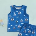 thumbnail image 5 of Nwiuh Baby Boy Summer Clothes Infant Toddler Beach Outfits Sleeveless Tank Tops Shorts Set (Blue, 18-24 Months), 5 of 5