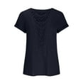 thumbnail image 4 of Mittory Womens Lace Short Sleeve Shirts Texture Tops Causal Crewneck Tops Fashion Tunic Blouses Summer Loose Shirts, 4 of 8
