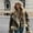 Dark green, variant on 2026 New Women's Faux Suede Shearling Cropped Jacket, Zip Up Lapel Fuzzy Fur Trim Moto Coat for Fall Winter