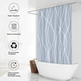 thumbnail image 2 of Light Blue Shower Curtain for Bathroom with Hooks,Shower Curtain Set,White Stripe Bath Curtains Decorative Shower Curtains Water Repellent Washable, 72x72, 2 of 6