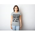 thumbnail image 2 of Womens I Wonder If Tacos Think About Me Too Funny Taco Tuesday Sarcastic Cool (Light Heather Grey) - XL, 2 of 3