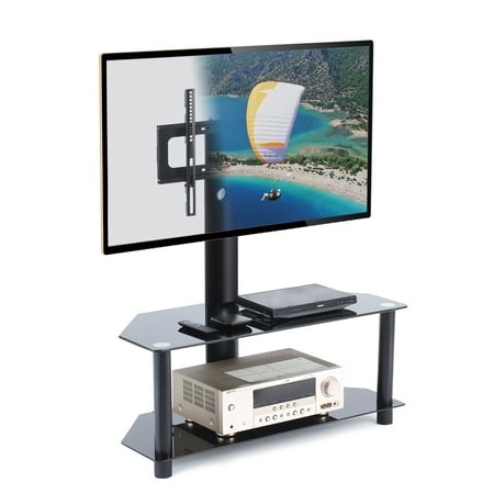 37 Plasma Panel - Universal Swivel Conner Floor TV Stand with Mount and bracket for 27 32 37 42 47 50 55 inch Plasma LCD LED Flat or Curved Screen TVs ,Weight Capacity 110lbs TW1001-F