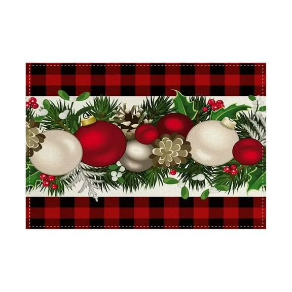 Dmlowu Christmas Placemats Set of 4 - Heat Proof Christmas Place Mats for Dining Table, Non-Slip Table Mats for Party Holiday Decor, Merry Christmas Decorations Placemats