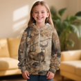 thumbnail image 2 of Pzuqiu Camo Hunting Deer Boy's Hooded Sweatshirts Unique Design Comfortable Long Sleeve Kids Warm Fleece Fall Outfits Fashion Clothing Casual Clothes for Boys 4-5, 2 of 7