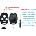 thumbnail image 3 of XINQIHANG 1pc Replacement Key Fob Shell Case Fit for Honda 2008-2012 Accord 2006-2013 Civic EX 2009-2015 Pilot 4 Buttons Keyless Entry Remote Car Key Fob Cover Housing Casing, 3 of 7
