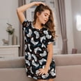 thumbnail image 3 of Fotbe Game Bata de Dormir para Mujer con Estampado, Camisón de Algodón de Manga Corta, Ropa de Dormir Casual, 3 of 6