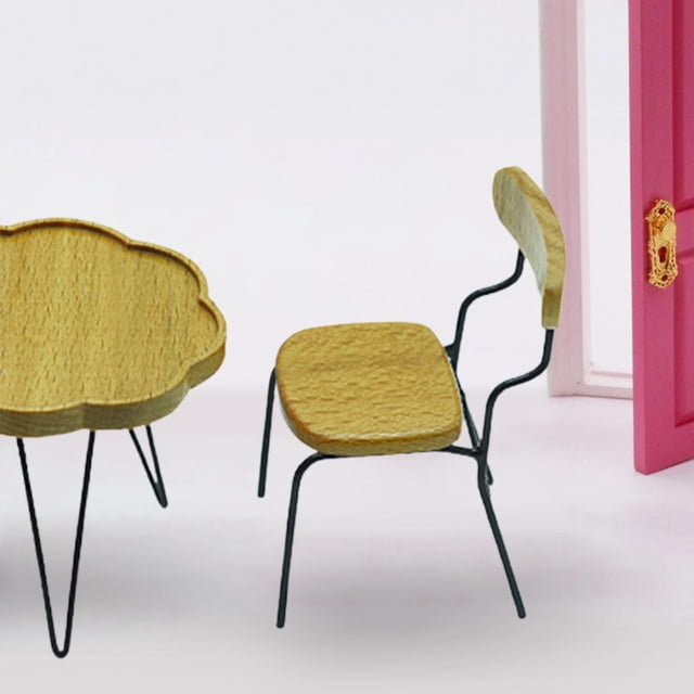 1/12 casa de muñecas modelo en miniatura muebles, decoración de accesorios de muñecas, suministros de paisaje de juego de simulación, juguetes de Micr silla negra Baoblaze Escritorio de casa de muñecas