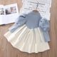 thumbnail image 2 of Vestido de princesa de lana con mangas abullonadas para mujer, otoño e invierno, vestido de cuello redondo de punto para niña pequeña, 2 of 6