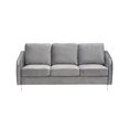 thumbnail image 3 of K-Living Daphne Plush Velvet Sofa With Chrome Legs In Grey, 3 of 3